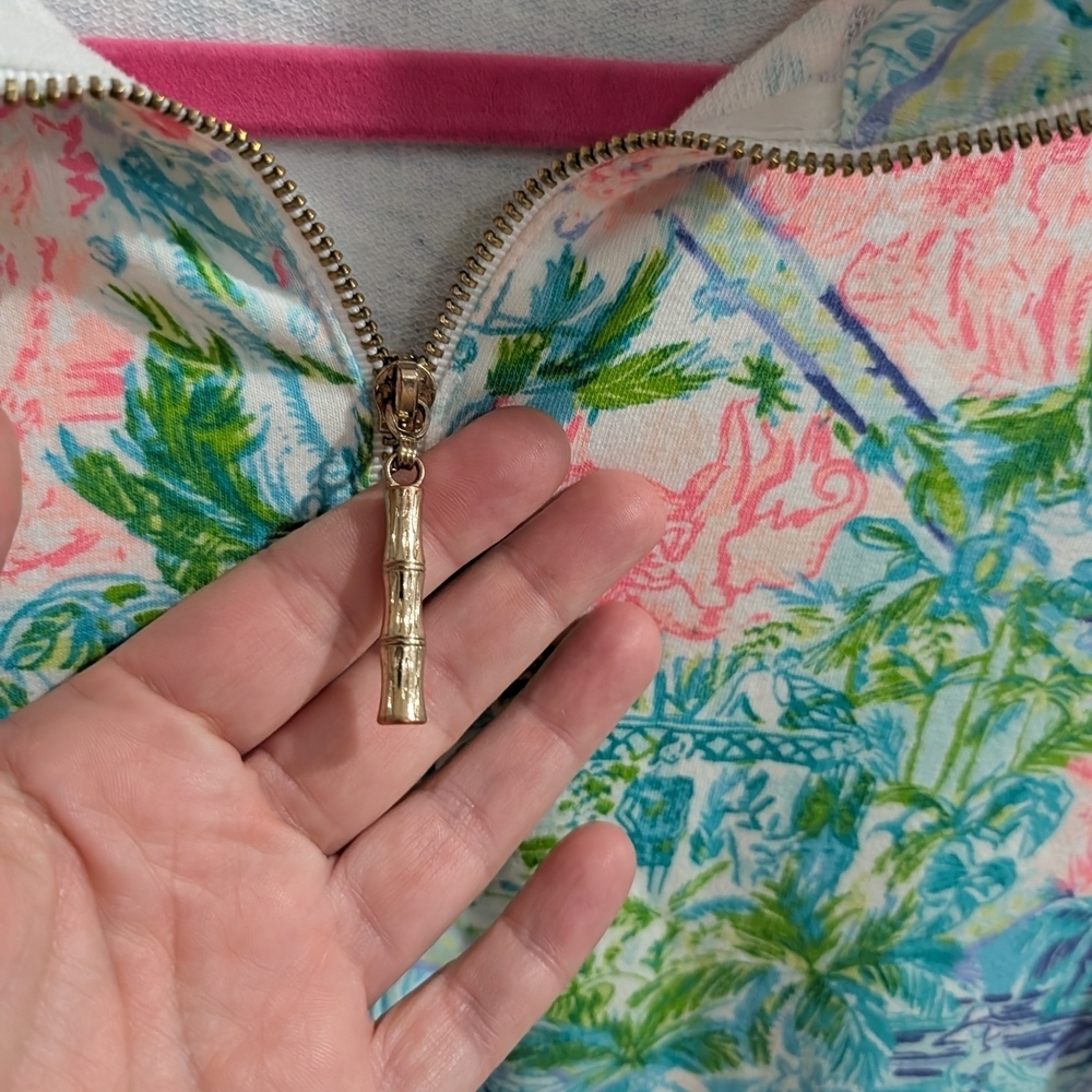 Lily Pulitzer Floral Quarter-Zip Pullover - Picture 5 of 5